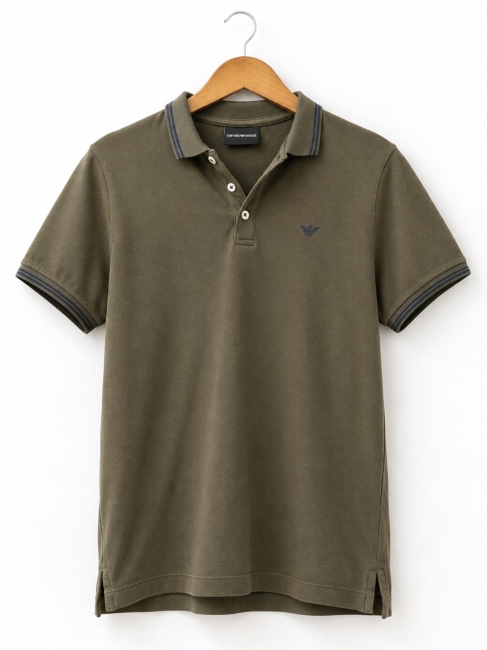 Emporio Armani Men’s Olive Green Polo Shirt – Size M
